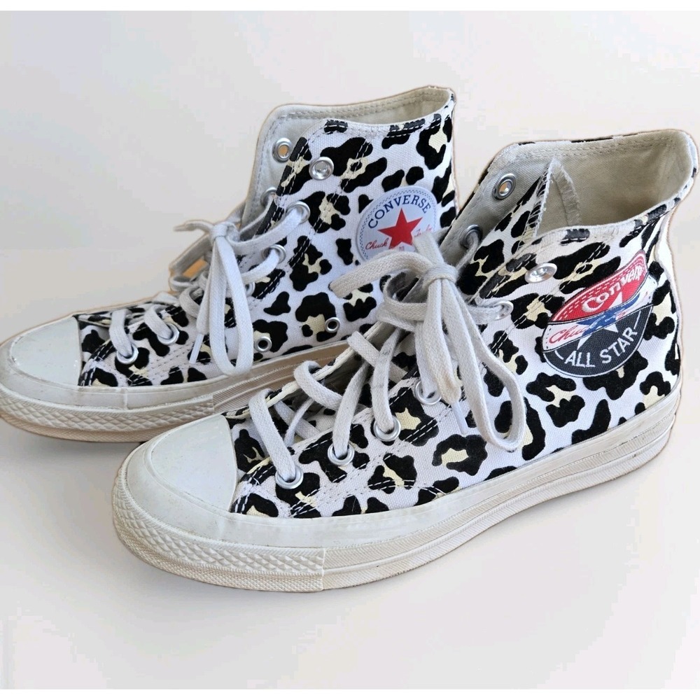 Leopard Cheetah Animal Print Converse Chuck Taylor Hi Top Shoe Women's 7 /Mens 5